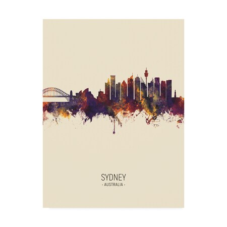 Michael Tompsett 'Sydney Australia Skyline Portrait III' Canvas Art,18x24